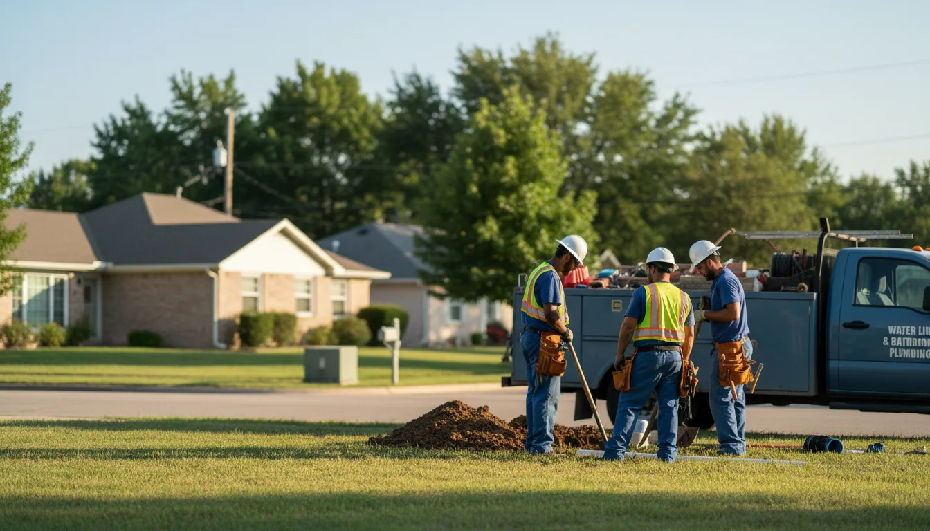 Residential water line and bathroom plumbing service in Shavertown, PA